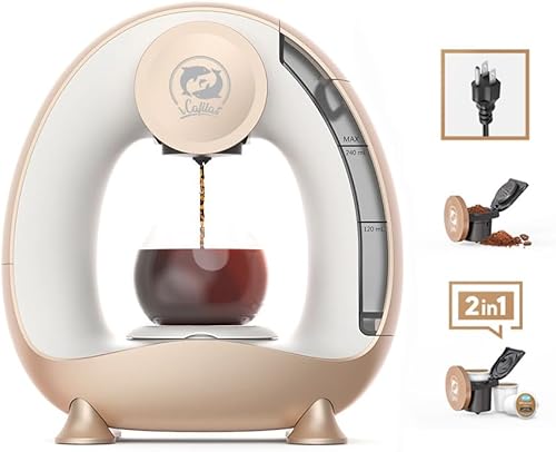 Cafetera de una sola porción, preparación rápida en 2 minutos, diseño elegante y compacto, máquinas de café MINI Q 2 en 1 para cápsulas K* cup y