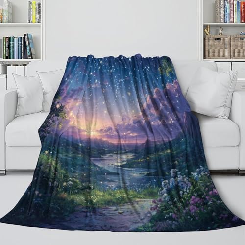 Couverture lit microfibre chaude et légère 180x200cm grand plaid canapé