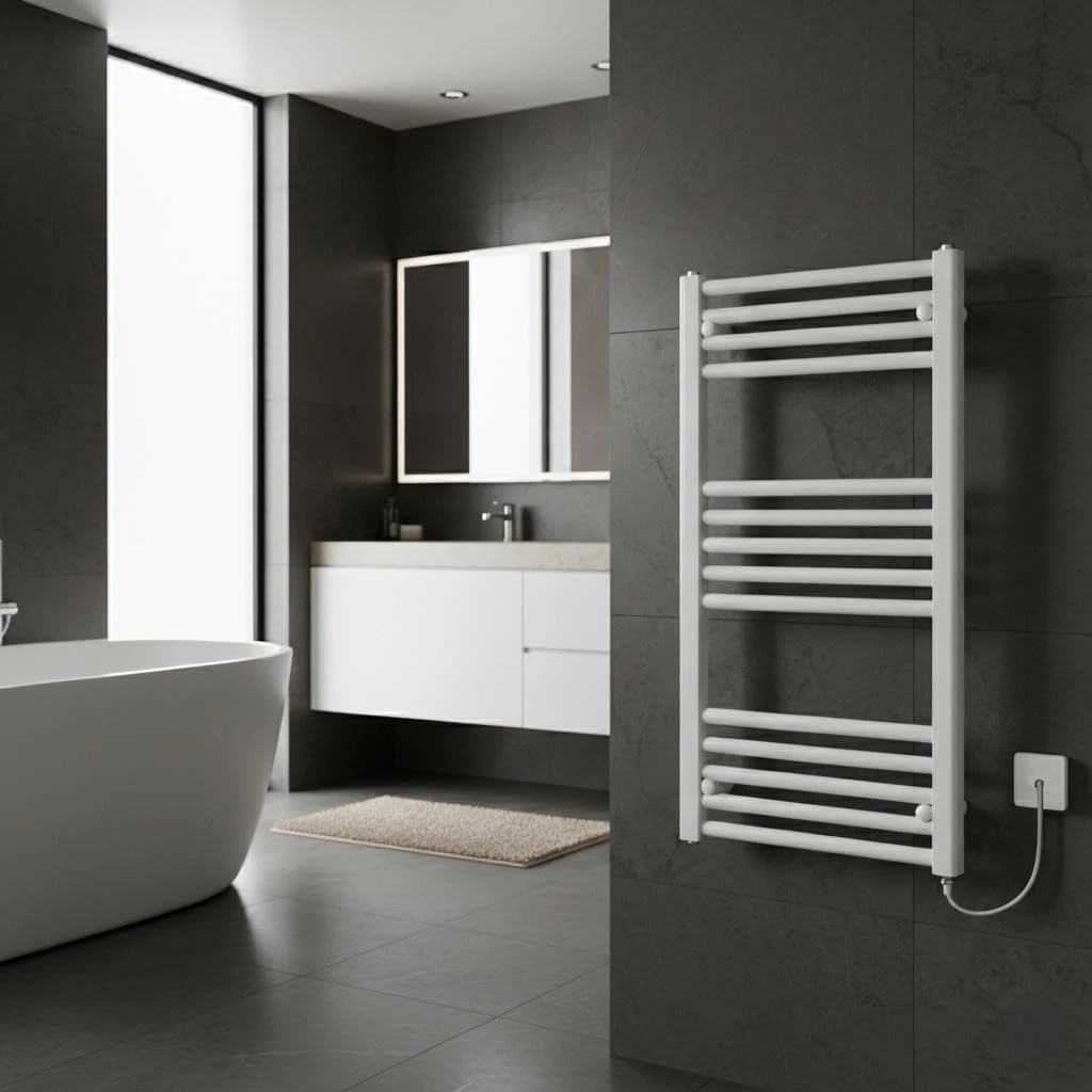 Milano Porte-Serviettes électrique Plat Blanc 300 x 800 mm