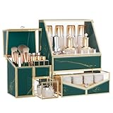 Youdepot Glass Makeup Organizer for Vanity and Bathroom Countertop – Large Cosmetic Display Case and Skincare Storage Solution