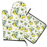 Oven Mitts and Pot Holders Sets, Heat Resistant Soft Non-Slip Kitchen Oven Gloves Pot Holder for Coo