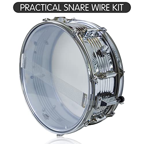 10 Pcs 30 Strand Steel Snare Drum Wire Straps Sets, Including 2 Pcs Snare Wires And 8 Pcs Transparent Snare Wire Straps Snare Drum Accessories For 14 Inch Snare Drums Parts Replace #TOP5