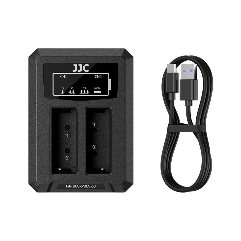 JJC BLS-5 BLS-50 Battery Charger for Olympus OM-D E-M10 Mark IV IIIs III II