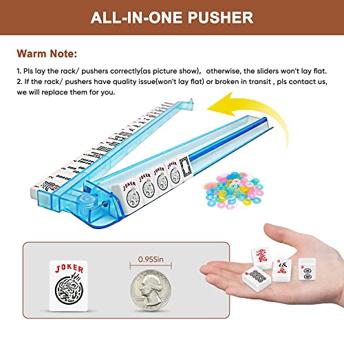 Nova Microdermabrasion NV0574 American Mahjong Mah Jongg Set 166 Tiles 4 All-In-One Color Rack/Pushers Red Paisley Soft Bag Full Size Complete Mahjongg Ma Jong Set thumb #3