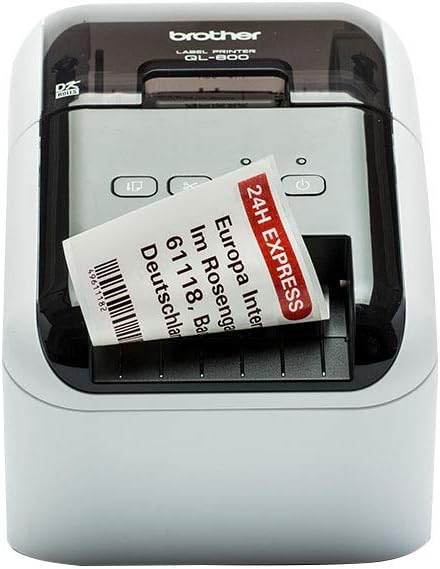 Brother QL-800 Label Maker, USB 2.0, Address Label Printer, Desktop, Up to 62 mm Wide Labels, Red & Black Printing, UK Plug