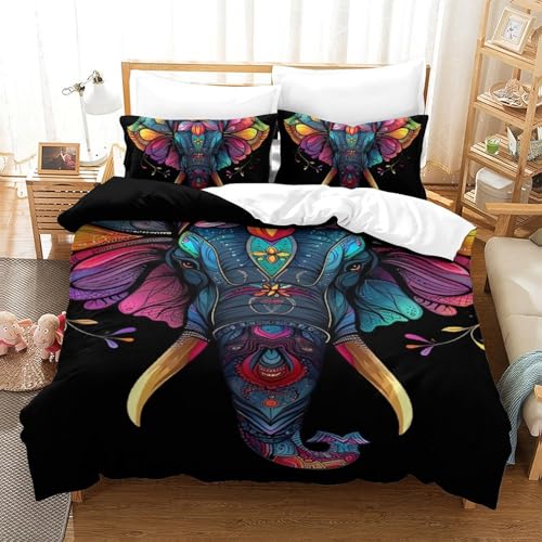 Parure housse de couette éléphant finition premium fermeture éclair invisible - 2