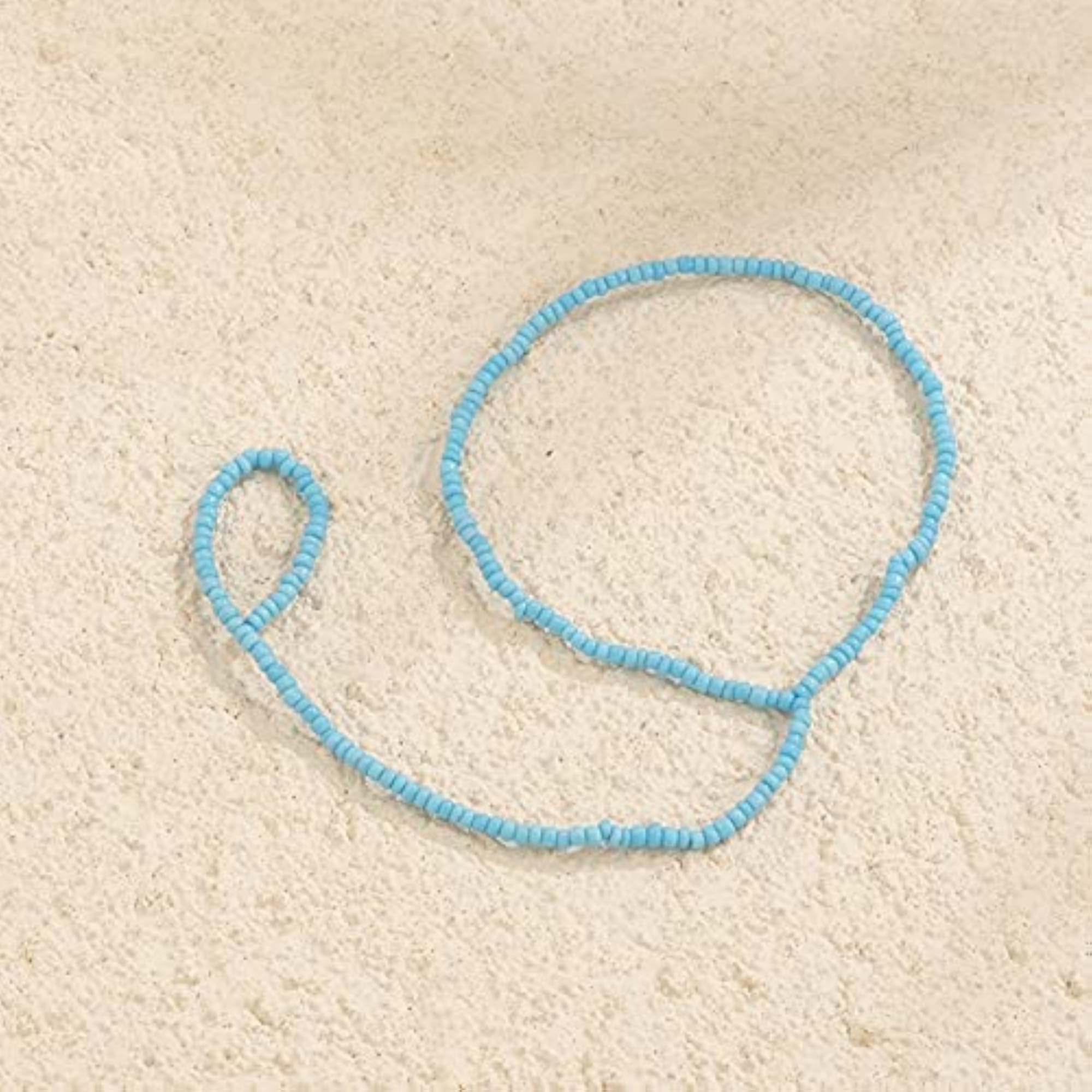 Women's Boho Beaded Foot Chain Anklet, Simple and Stretchy