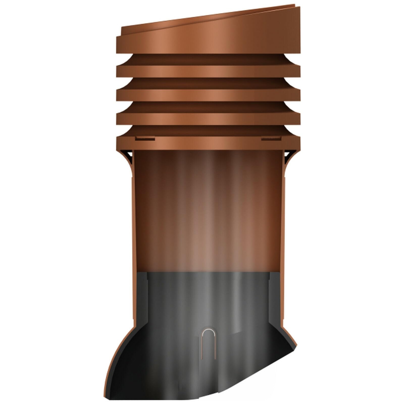 Chimenea de ventilación Aislado DN 150 para tejas Monier - Rubin 9V tejas de tejado (RAL 8004 - Rojo ladrillo)