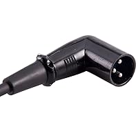 Vista 4 de Seismic Audio SARAX1 Nuevo cable de conexión XLR a XLR en ángulo recto de 1 pie