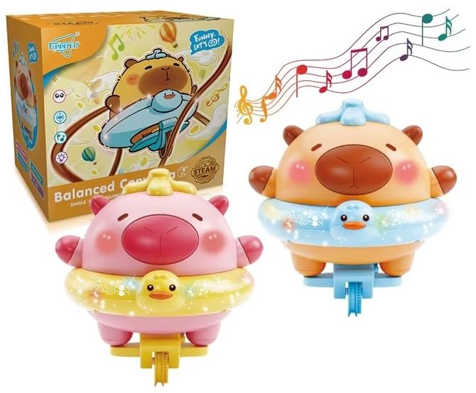 Image of Goyal's Balance Capybara Toy with Track | Musical Light Up Gyroscope Unicycle Toy for Kids | Interactive STEM Learning Educational Toy | Motor Skill Development Fun Game for Boys Girls 3+ Years