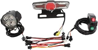 KYEQATY E-Bike - Faro delantero eléctrico para bicicleta, luz de grupo, bocina, freno, luz trasera, dirección, color negro