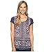 Lucky Brand Women's Plus Size Painted Border Tee