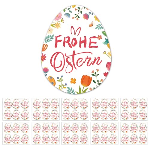 60 Stück Ostereier Aufkleber, Ostern Ostersticker Goldfolie Frohe, Ostern Sticker Selbstklebend, Sticker für Ostereier, Osteraufkleber Etiketten Blumen Osterns Banderolen Aufkleber für Verpackung