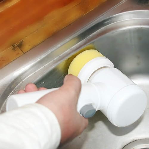 Miniatura 9 de Cepillos de limpieza eléctricos para el hogar 5 en 1, cepillo de limpieza eléctrico giratorio para cocina, baño, bañera, ducha, azulejos, alfombra,