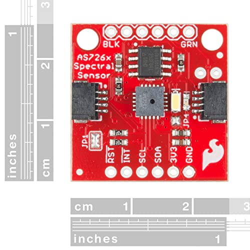 Image of SparkFun Spectral Sensor Breakout - AS7262 Visible (Qwiic)-detects wavelengths in the Visible Range at 450, 500, 550, 570, 600 & 650nm of Light Each w / 40nm of Full-Width Half-max Detection-2.7V-3.6V