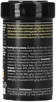 FishScience Axolotl Food 55g | 4mm Slow Sinking High-Protein Insect-Based Axolotl Pellets - Suitable for All Stages of Life – Supports Growth, Color, & Vitality | Juvenile & Adult | Tropical & Aquatic