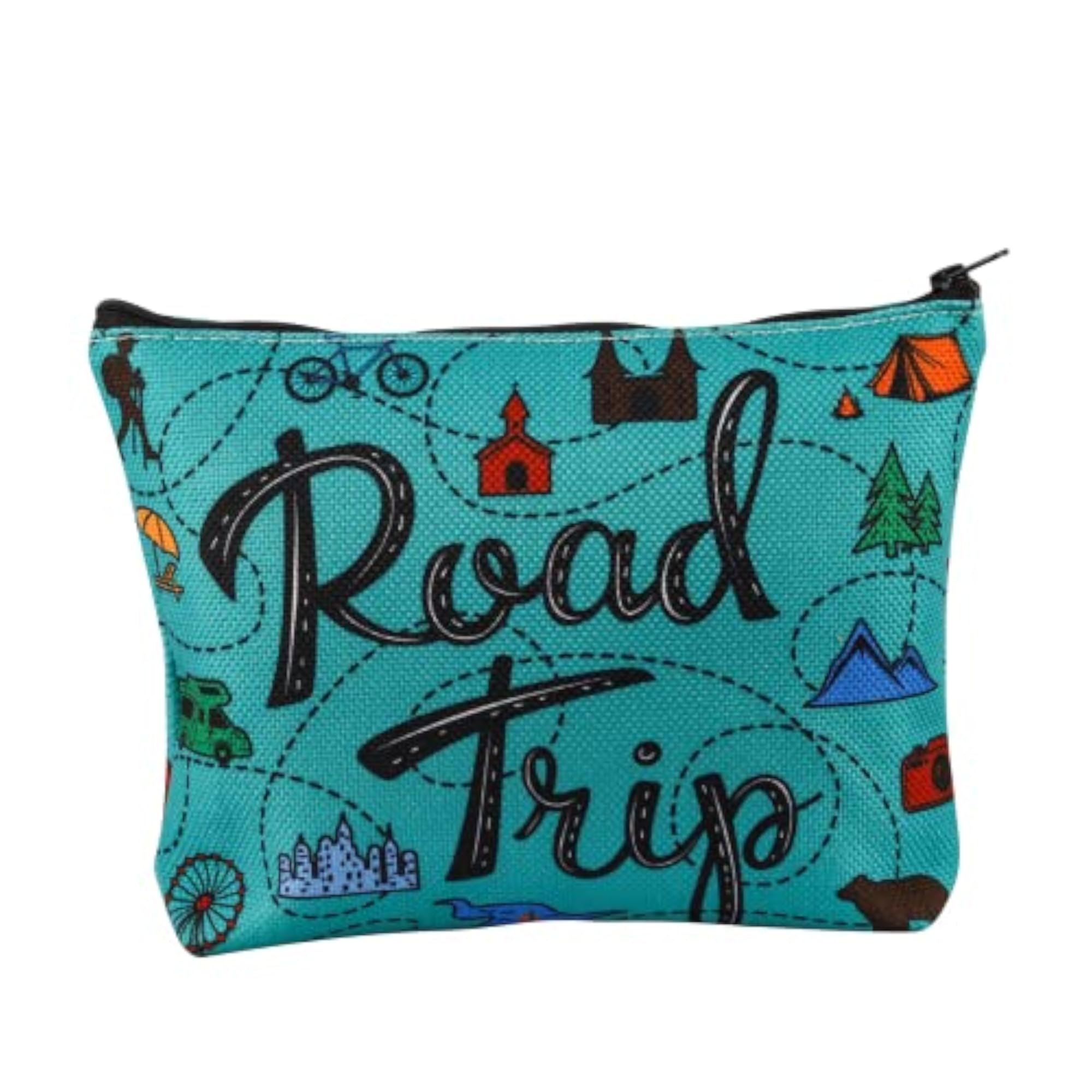 Travel Lover Gift Makeup Bag, Road Trip Pouch