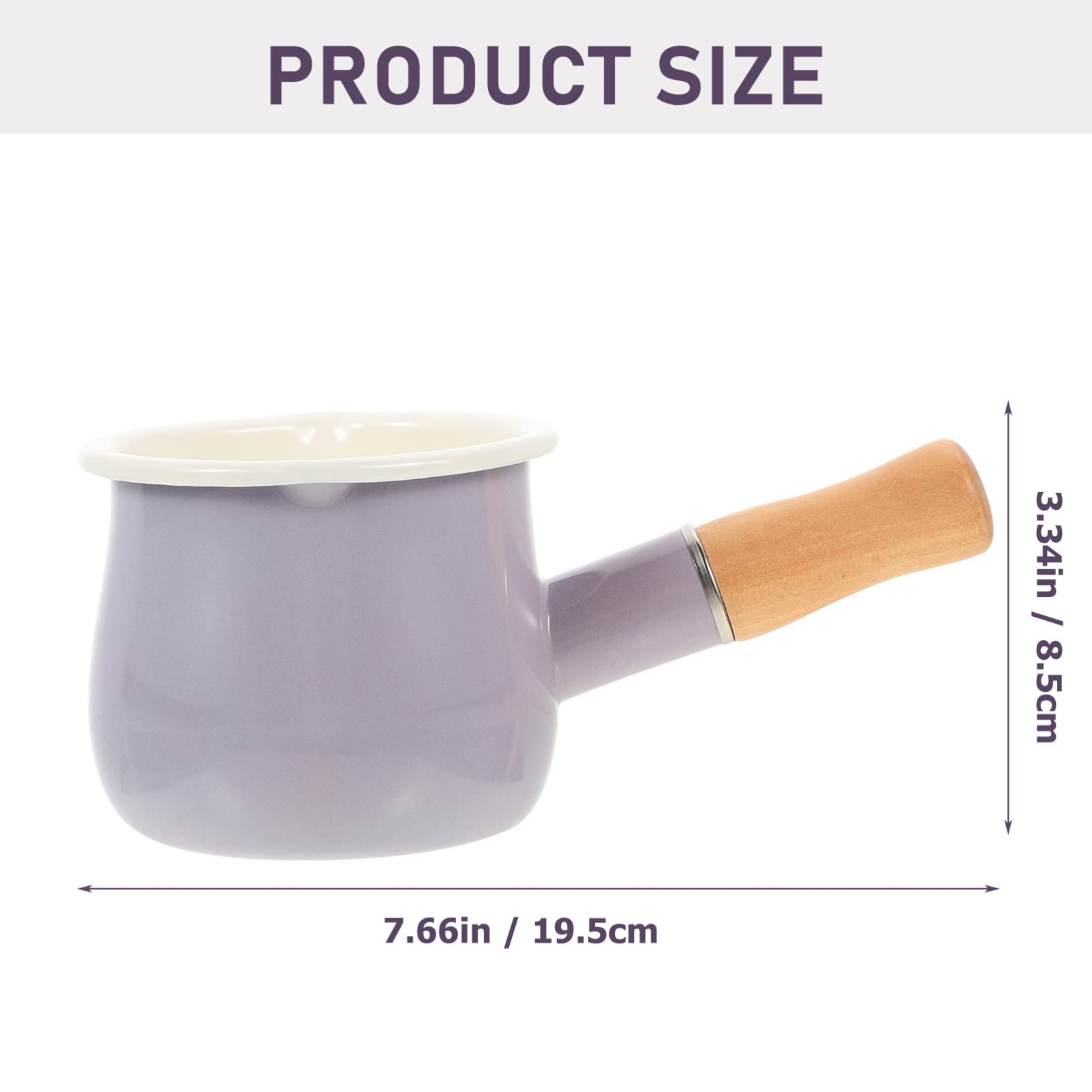 SDdPulse Olla esmaltada pequeña para salsa, olla de sopa, olla para pasta, calentador de leche, olla para ramen para el hogar, cocina, color blanco
