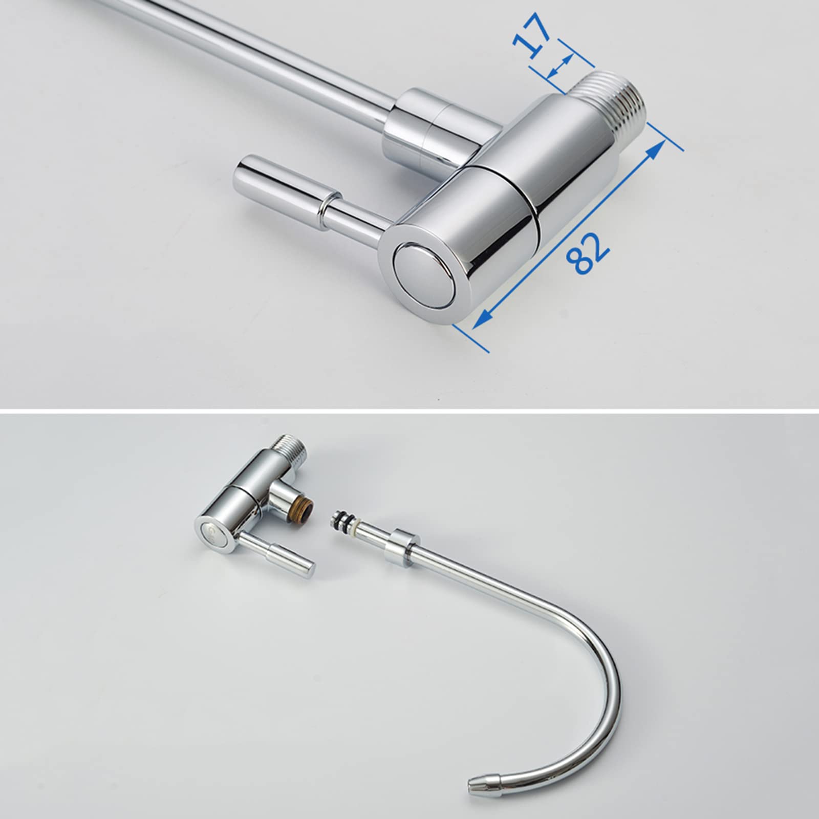 Grifo con Filtro De Agua para Cocina, Sistema De Ósmosis Inversa, Cromado, De Cuello De Cisne, para Fregadero De Cocina.