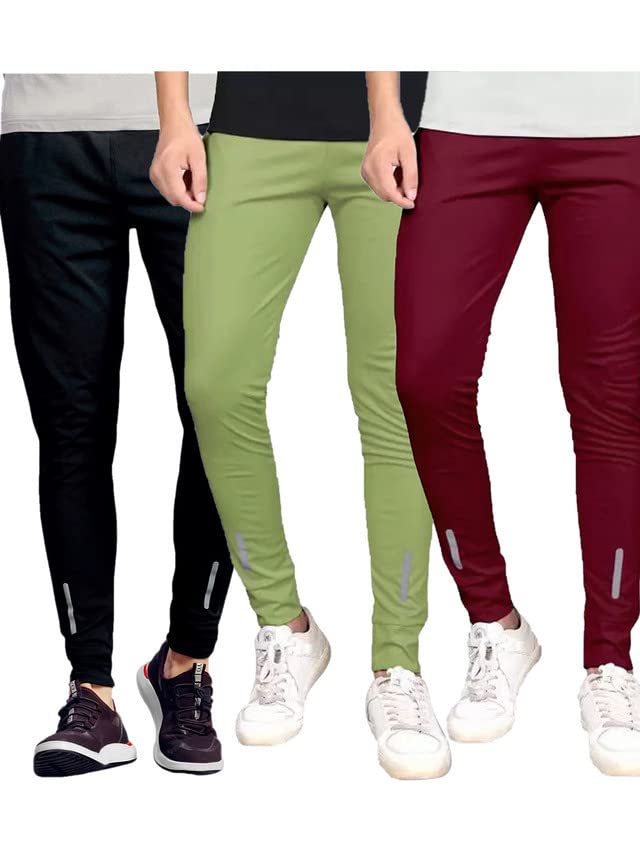 Selvia Men's Solid Lycra Full Elastic Sport Wear Stretchable Track Pant