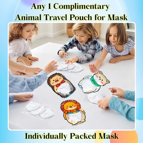 Image of QUARANT Kids N95 Face Mask with Reusable Travel Pouch (White, Pack of 10)