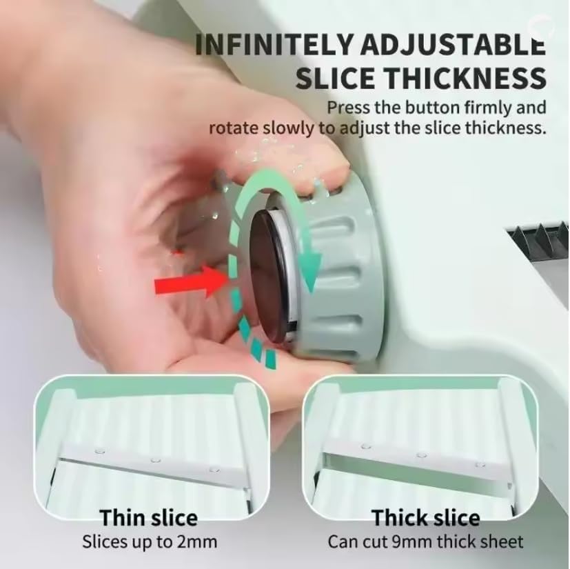 Adjustable Mandoline Slicer For Kitchen Safe Vegetable With Thickness Adjustment & Hand Guard Multifunctional Veggie Cutter For Onion Potato Carrot Fruit BPA-Free Dishwasher(No drain box)