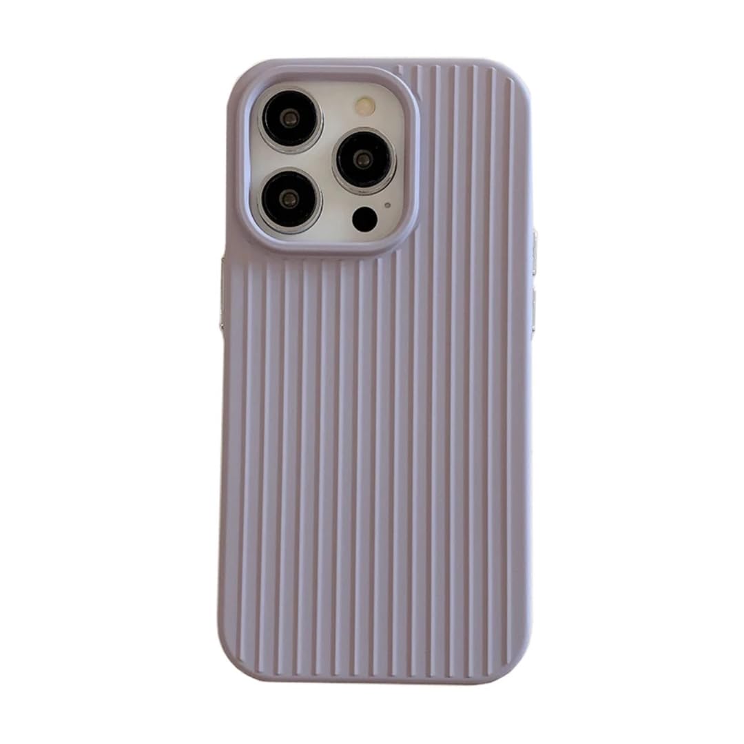 Coque silicone pour iPhone 14 Pro violette souple antichoc à rayures