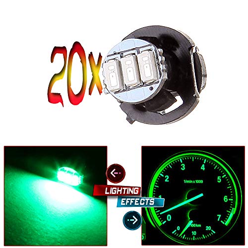 image for cciyu 20 Pack T4/T4.2 Green Neo Wedge 3LED A/C Light Bulbs Replacement
