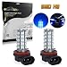 Partsam 2X H8 H11 LED Fog Light Bulbs w/Projectors 68LEDs 3528-SMD Ultra Blue Off-Road Fog Driving Light Bulbs 64212 Car LED Bulbs