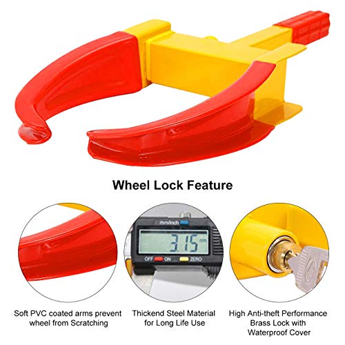 Alavente Heavy Duty Trailer Lock Wheel Clamps, Adjustable Anti-Theft Tire Lock, Boot For Car Truck Rv Boat Trailer Automotive Golf Carts #TOP2