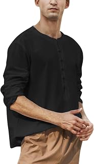 Long Sleeve T Shirt Mens Men Solid Color Top Shirt Round Neck Shirt Loose Long Sleeve Fashion Casual Blouse Top Elegant Shirt Long Mock Neck Tops Men