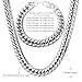 U7 Men Stainless Steel Franco Curb Chain 12mm Heavy Chunky Chain Punk Jewelry Set, Bracelet 8.3 Inch/Necklace 22