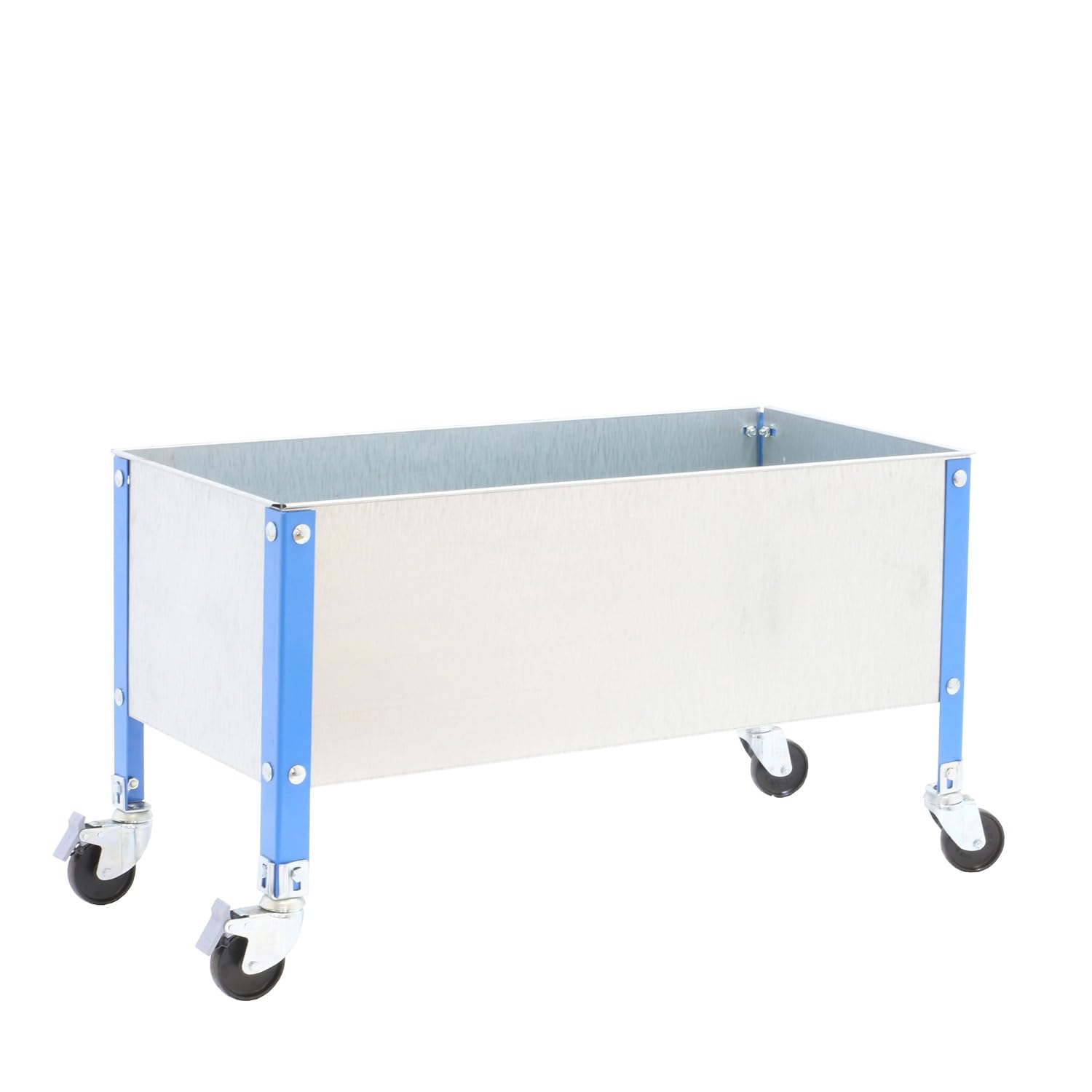 Simon Rack Huerto Urbano Terraza Exterior, Agujeros Drenaje, Capacidad 70 L, 485x900x600 mm, Huerto Metálico con Ruedas, Azul/Galva -Simon Garden