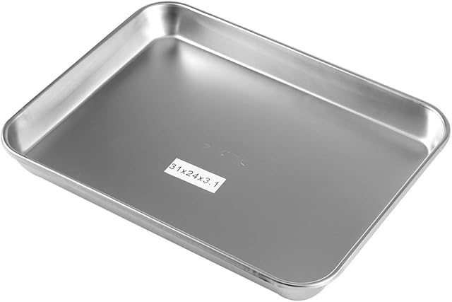 UKCOCO Metal Medical Tray- 31 * 24 * 3. 1cm Stainless Steel Medical Tray/Instrument Tray, Surgical Tray/Laboratory Tray/Dental Tool and Clinical Instrument Trays