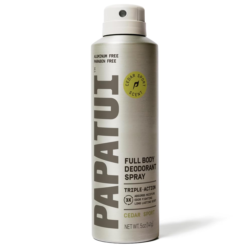 PAPATUI by Dwayne Johnson Full Body Deodorant Spray for Men | Aluminum-Free Odor Protection, Moisture Absorption, Long Lasting Scent | Cedar Sport | 5oz