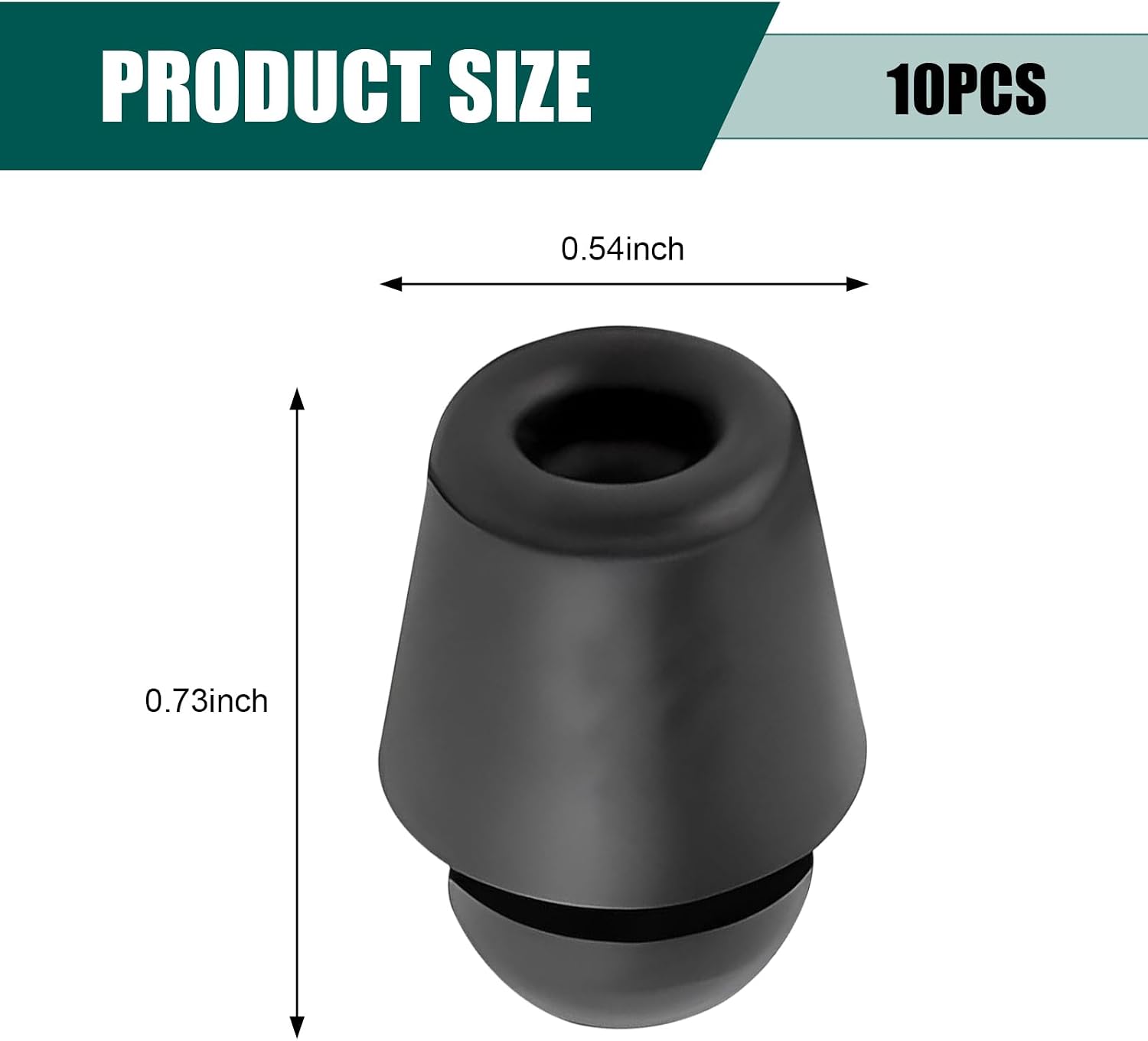 Pack-10 Car 0.73" x 0.54" Hood Trunk Shock Absorber, Perfect Fit Replacement 8219128010, Door Bumper Rubber Buffer Noise Reduction Protection Block, Universal for Cars Accessories (Black)