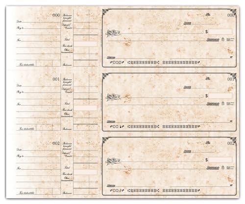 ABC Compact Size Checks, 3-On-A-Page with Side-Tear Vouchers (Antique, 250)
