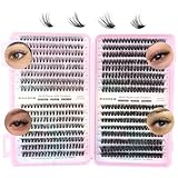 DAODER Cluster Lashes Natural Look 640pcs Wispy Lash Clusters 9-13mm Short Eyelash Extension With 30D+40D+50D+60D Mixed Lash Book D Curl Natural Lash Extension (30D+40D+50D+60D 9-13MM)