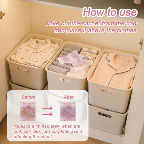 Sachets for Drawers and Closets - 100 Pcs Rose Sachet Bag Natural Floral Fragrance Bags Bulk Odor Eliminator and Air Freshener for Drawer,Clothes Storage and Small Spaces - Image 6