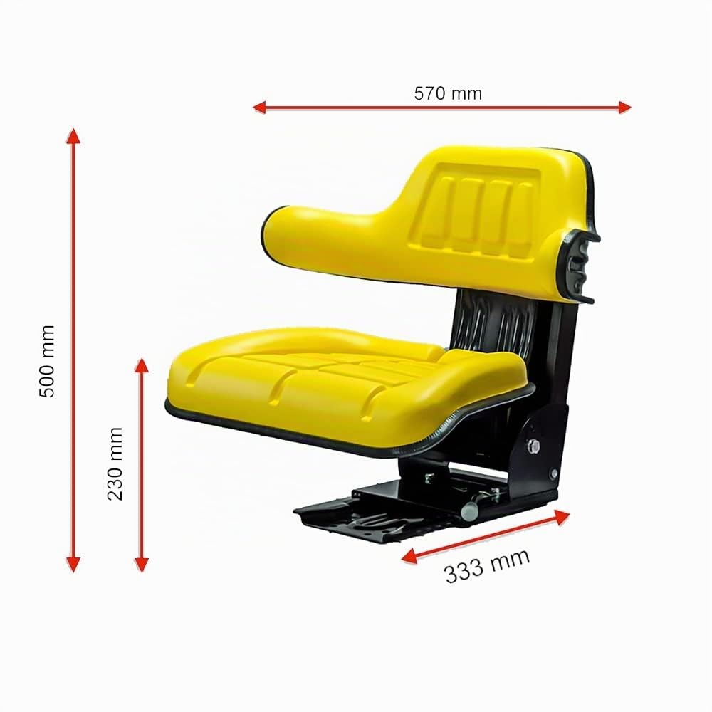 siège du tracteur, PVC, jaune, KS 44/2H convient pour John Deere