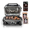 Ninja OG951 Woodfire Pro Connect Premium XL Outdoor Grill & Smoker, Bluetooth, App Enabled, 7-in-1 Master Grill, BBQ Smoker, Outdoor Air Fryer, Woodfire Technology, 2 Built-In Thermometers, Black/Blue