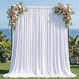 SoarDream White Backdrop Curtains 2 Panels 5x10ft, Wrinkle Free Polyester Drapes for Wedding, Party & Photo Studio Background Decor