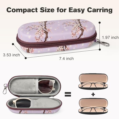 Image of Double Eyeglasses Case, Dual Glasses Sunglasses Organizer with Zipper Closure, Eyewear Storage Box for Men Women Travel