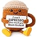 TWPER Birthday Gift for Her Him Women Men Girlfriend Boyfriend, Positive Crochet Espresso Cup, Cute Small Coffee Lover Gift for Best Friend Couple Wife Husband Mom