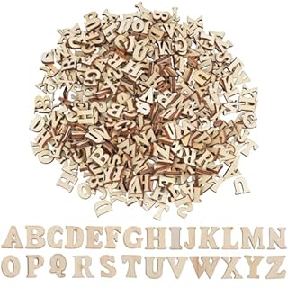 416pcs Mini Wooden Letters for Crafts, 15mm Wooden Alphabet Wood Letters A-Z for DIY Craft, Scrapbooks and Signs