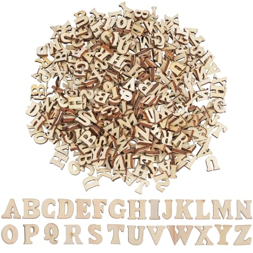 416pcs Mini Wooden Letters for Crafts, 15mm Wooden Alphabet 