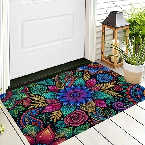 Tapis de porte d'entrée mandala bohème pour sublimer votre intérieur chic - 2