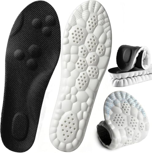 Image of 4D Cloud Insoles for Men and Women,Memory Foam Cloud Shock Absorption Steppers Insole Shoe Sole Inserts Foot Pain Relief Arch Support Work Boot Insole (Black, Men 8~14)