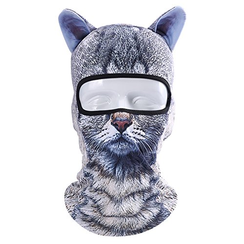 Image of Cat Balaclava,Dog Balaclava,Halloween Hat,Cute Full Face Hood Mask Animal Ski Mask for Hiking Riding Sports Outdoor