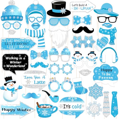 Winter Photo Props, 43Pcs Winter Wonderland Party...